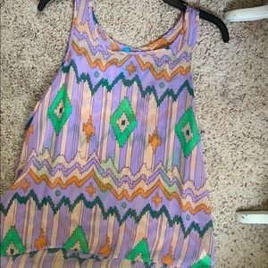 Aztec sheer tank top